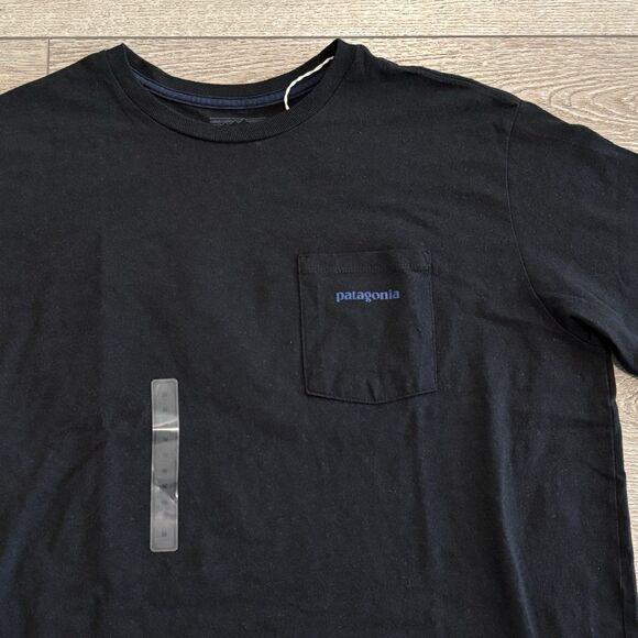 Patagonia Shirt Mens Medium Black Boardshort Logo Pocket NWT Outdoors Hiking - Picture 3 of 6